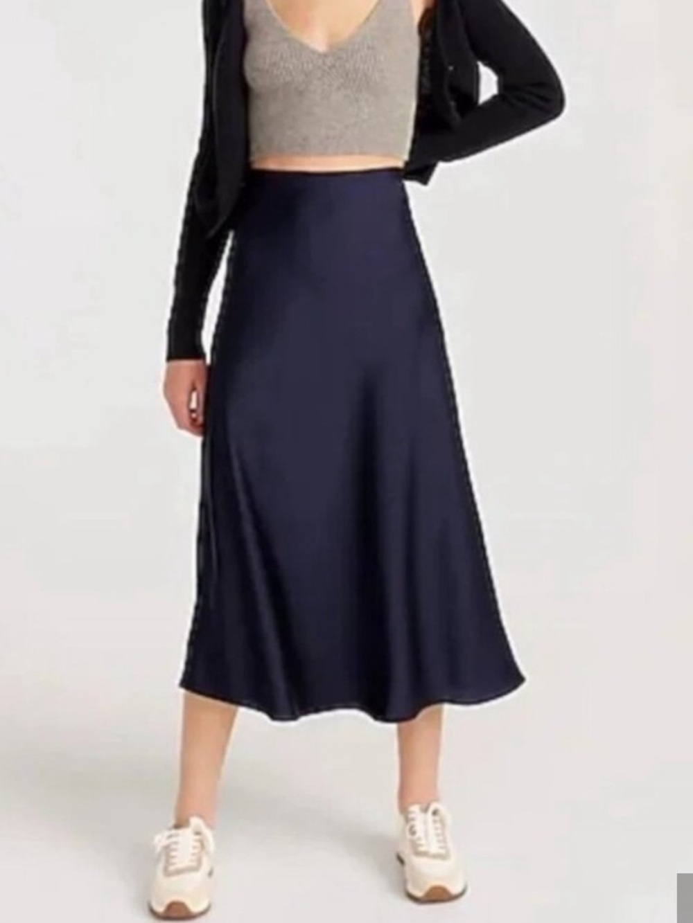 J. CREW GWYNETH NAVY BLUE SLIP SKIRT